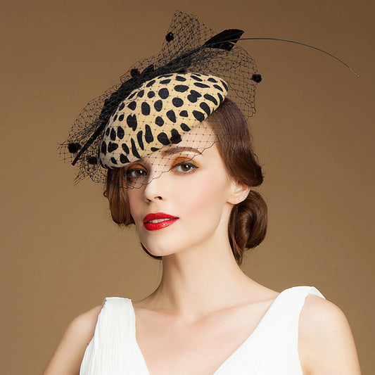Fashion all-match leopard print woolen hat
