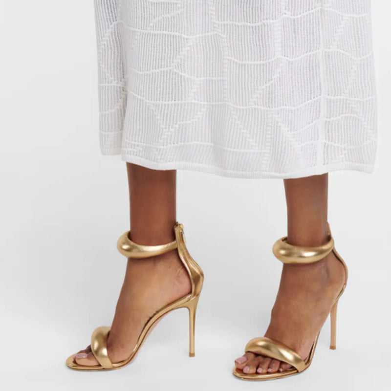 Roman Style Round Toe High Heels Fashion Europe And America
