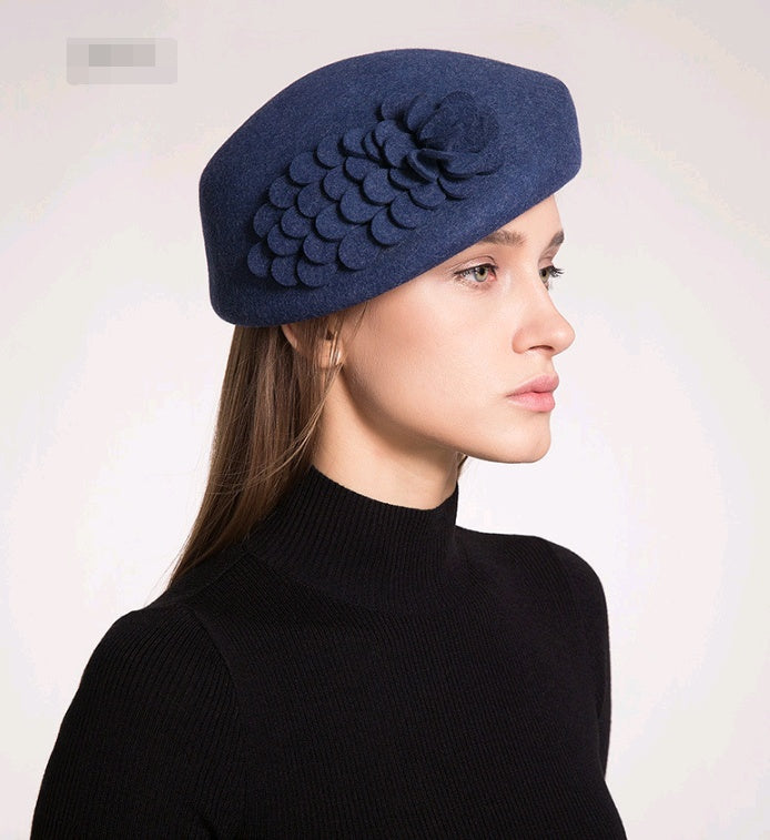 Autumn and winter season new painter hat high quality wool hat hat ladies Europe and America beret stewardess hat