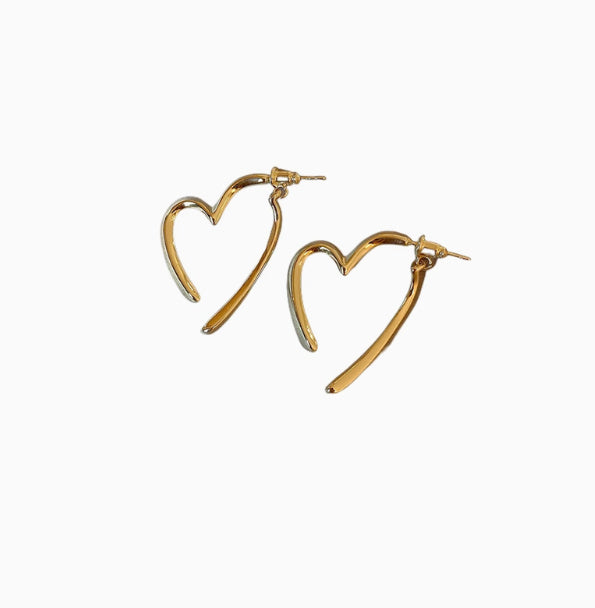 Simple Cold Style Love Heart Earrings