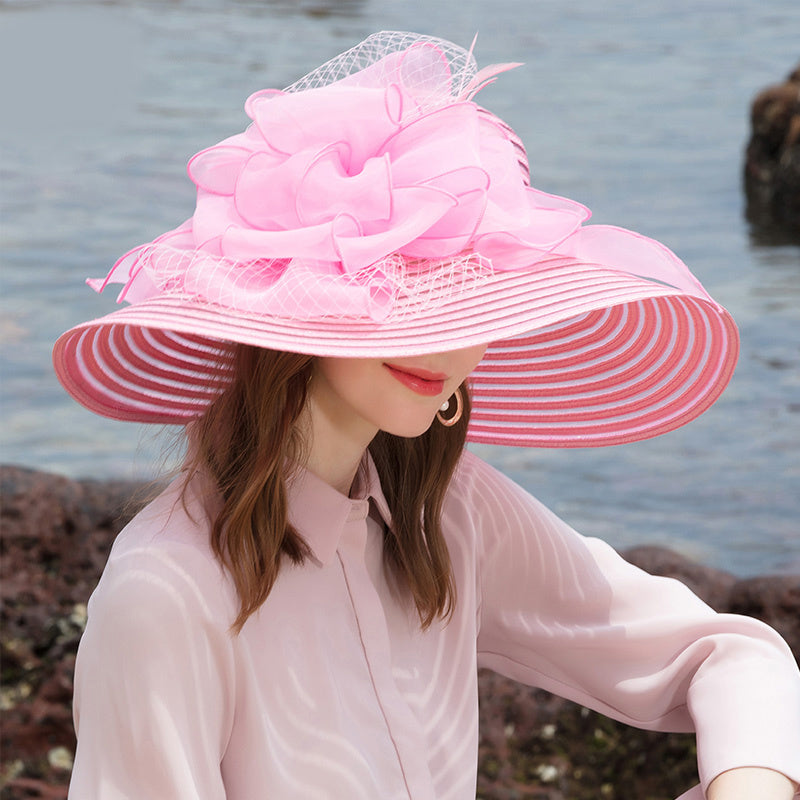 Fashion Simple Ladies Organza Top Hat