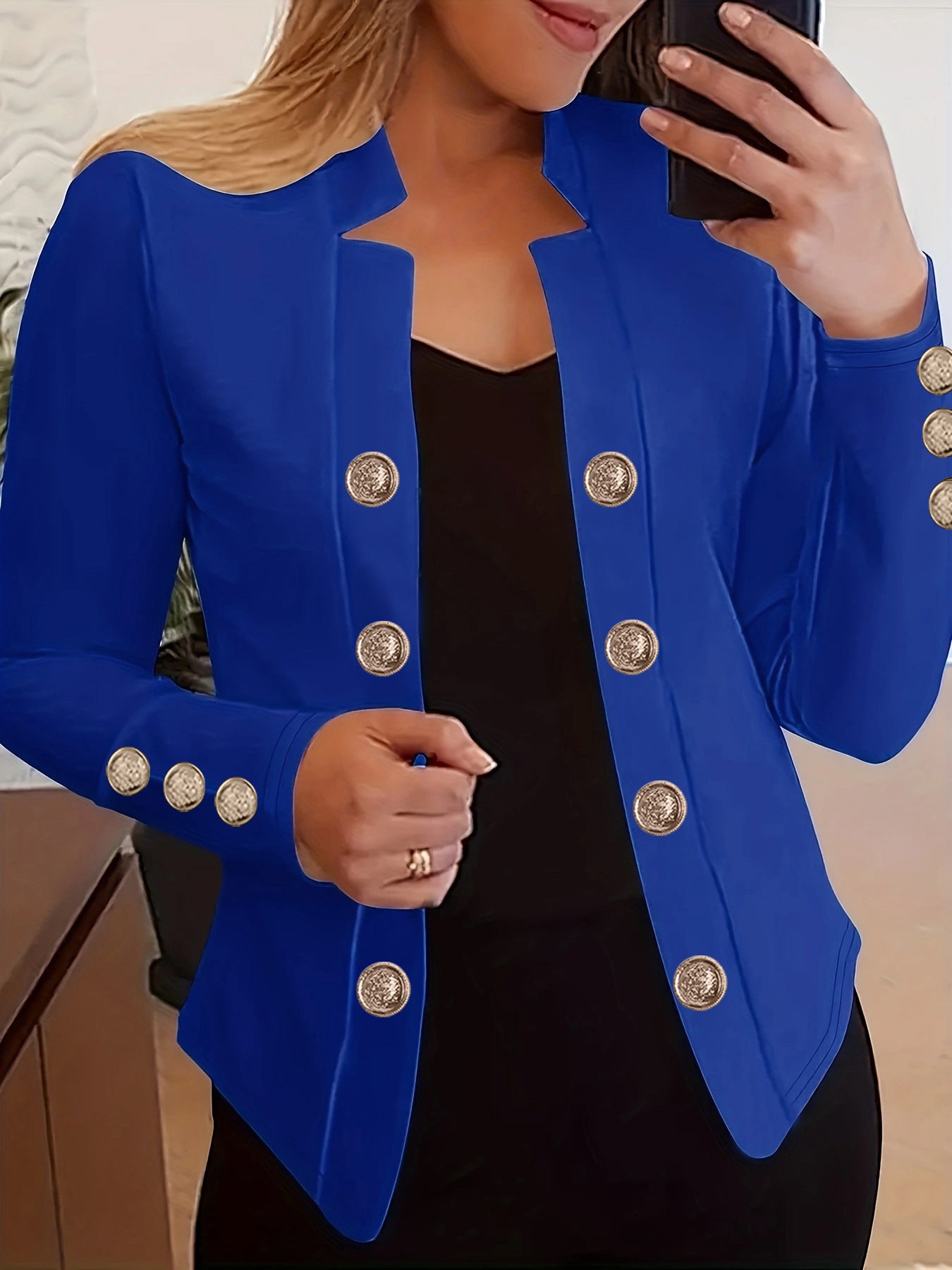 Women's Fashion Cuff Button Small Suit