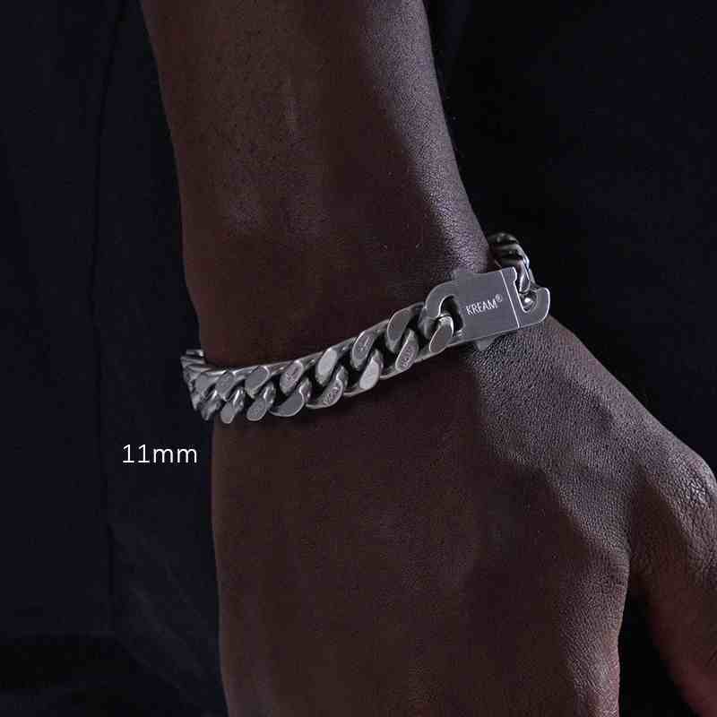 Original Double-sided Casual Wear Brushed Cuban Bracelet For Men
