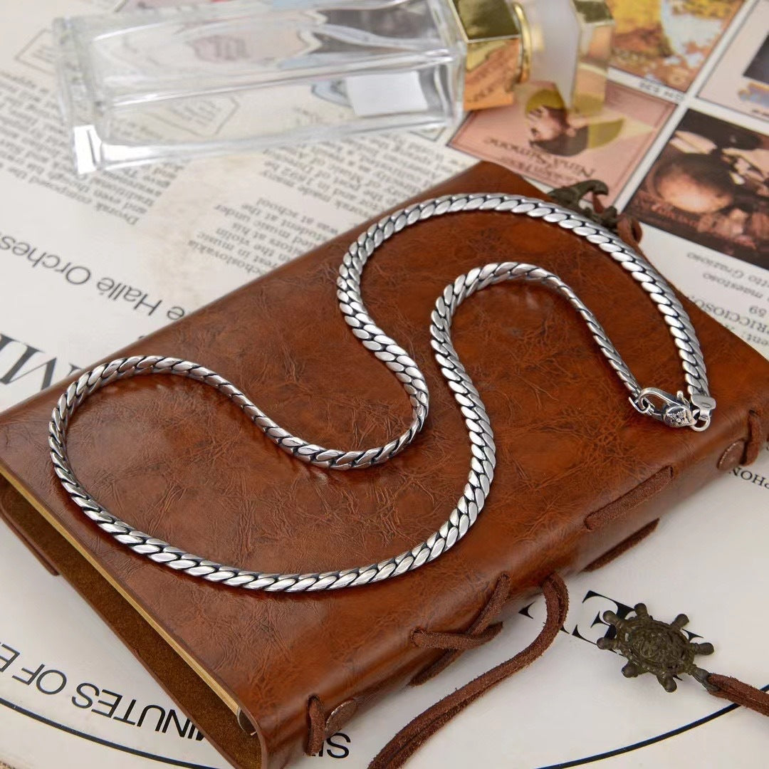Men's Side Snake Bone Necklace Retro Europe And America