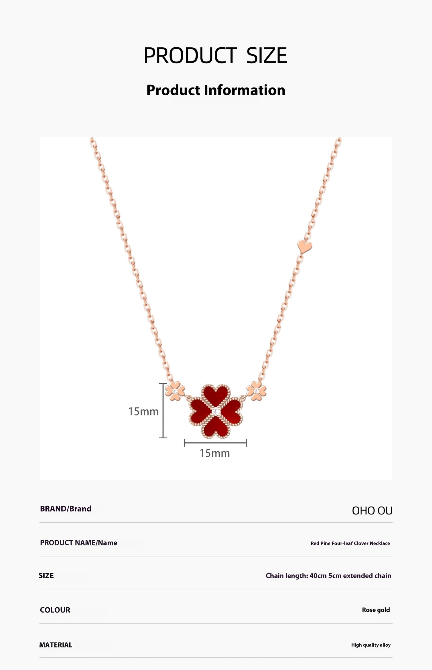 Women's High-grade Light Luxury Minority Red Turquoise Clover Necklace
