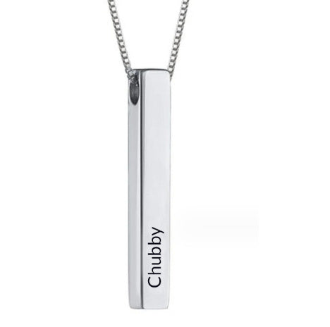 Long Square Three-dimensional Column Cross Copper Necklace