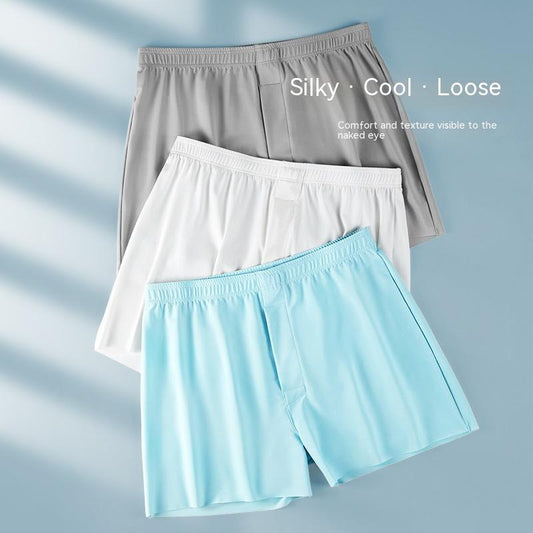 Men's Ice Silk Seamless Boxer Cool Quick-drying Beach Pants Underwear
