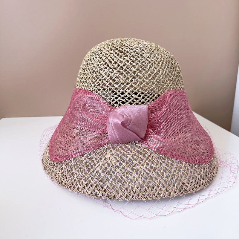 Cambric Big Bowknot Bucket Hat