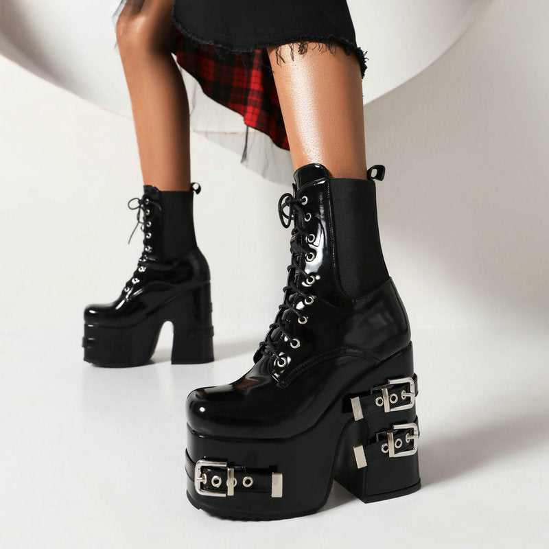 Slim High-heeled Fashion Boots With Side Zippers