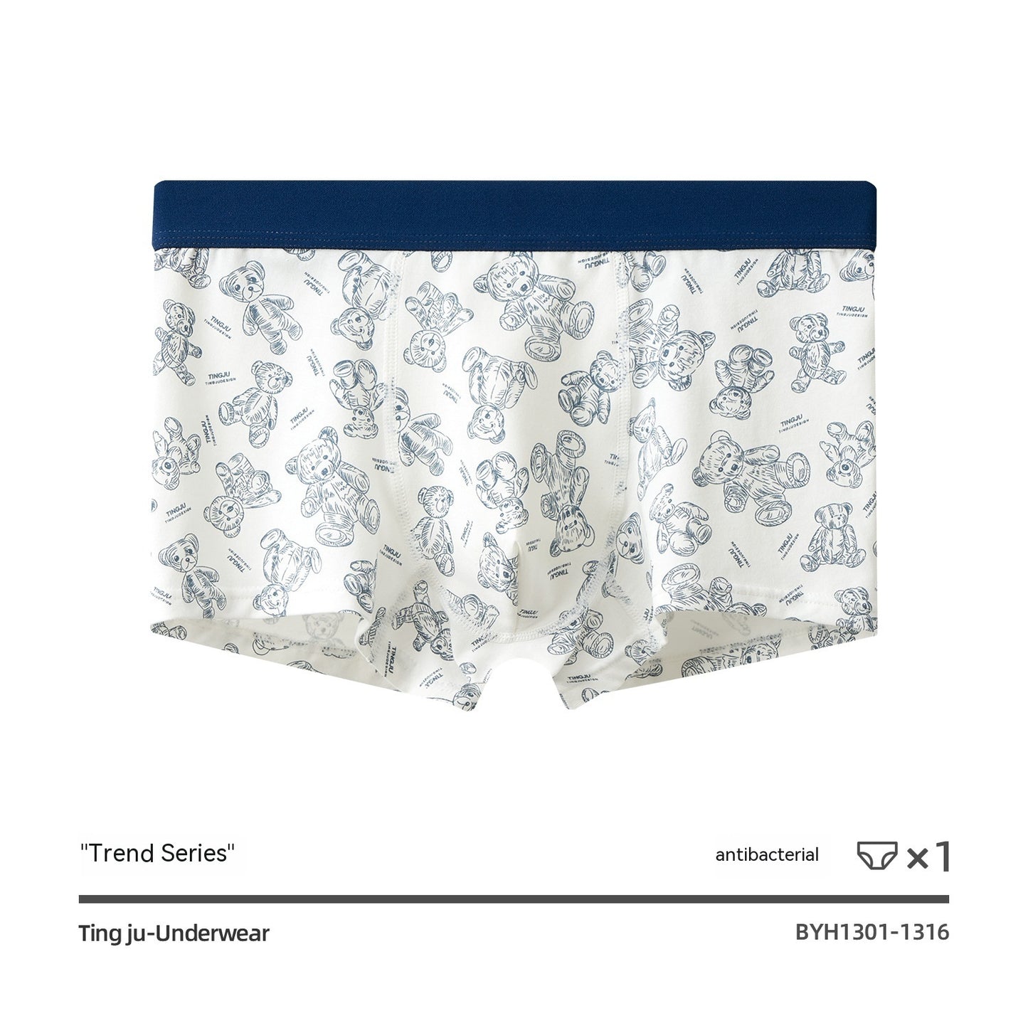 Men's Underwear Pure Cotton Teenagers Boxer Mid Waist