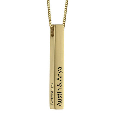 Long Square Three-dimensional Column Cross Copper Necklace
