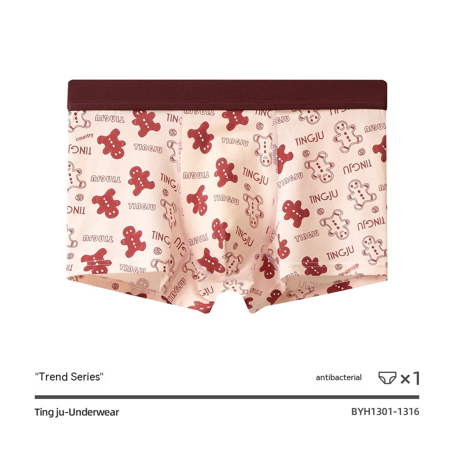 Men's Underwear Pure Cotton Teenagers Boxer Mid Waist