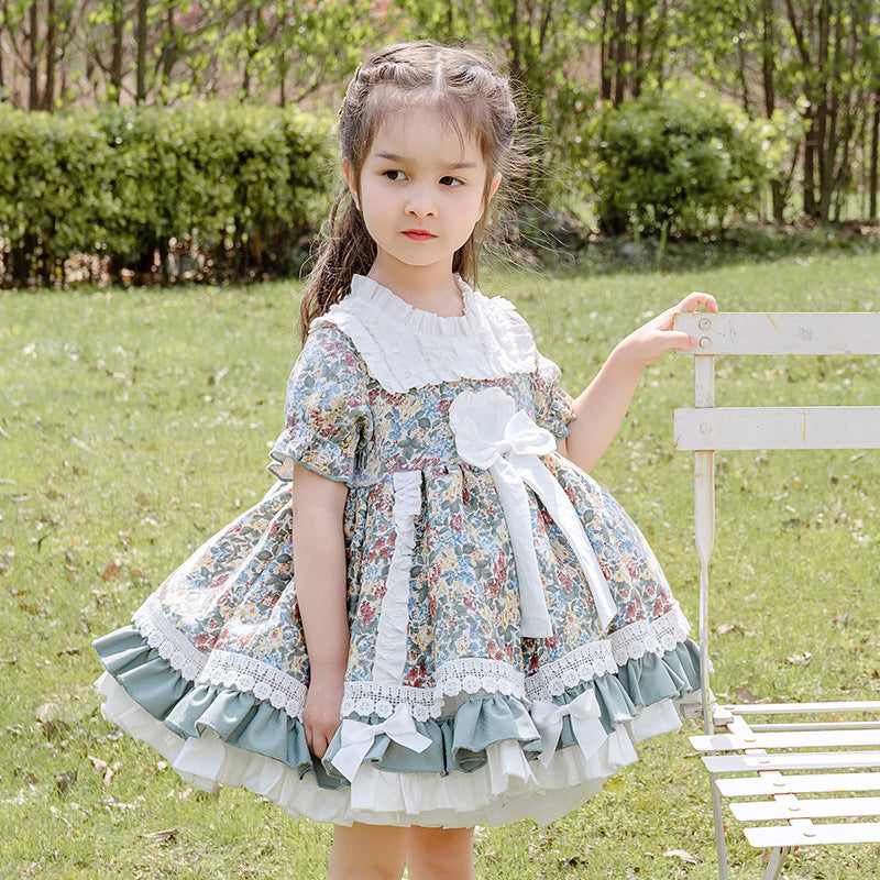 Girl Baby Floral Short Sleeve Dress Cute