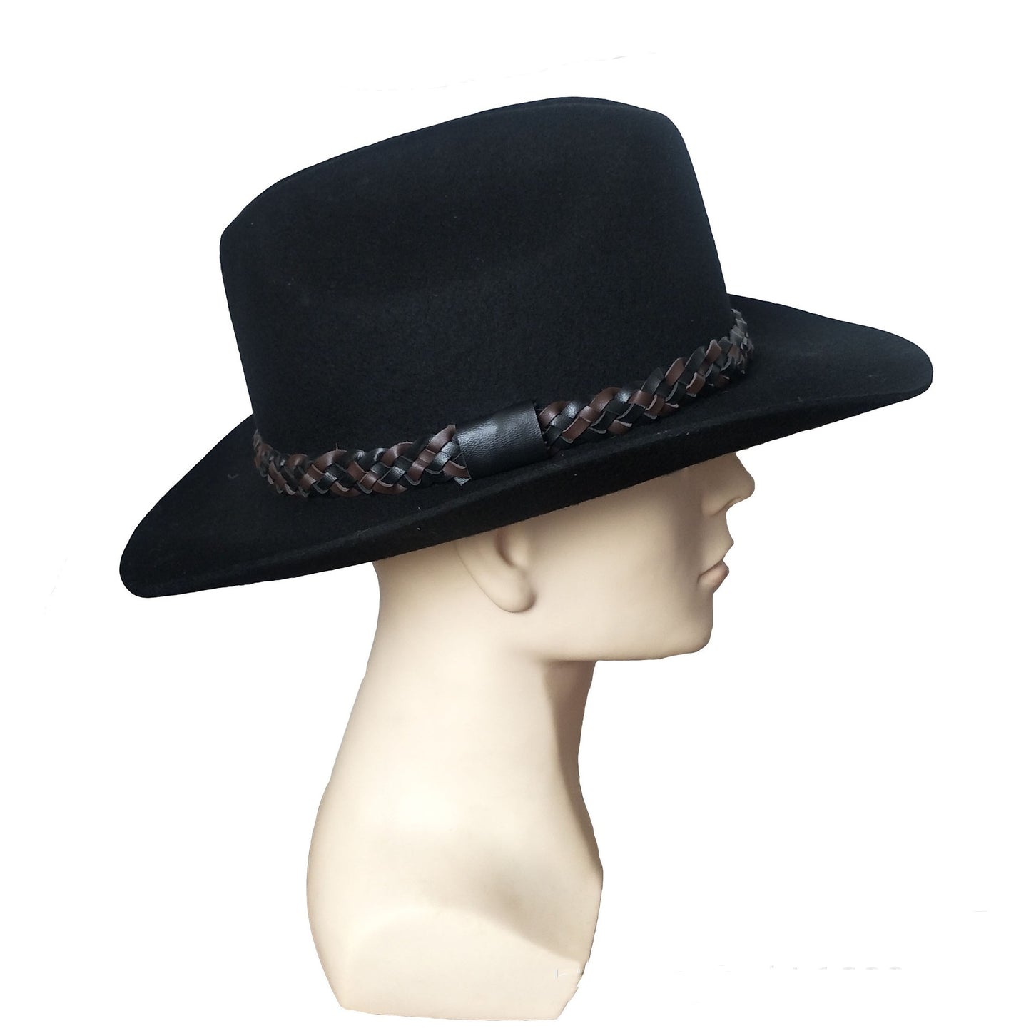Wool Western Cowboy Hat Belt Top Hat Jazz Felt Cap