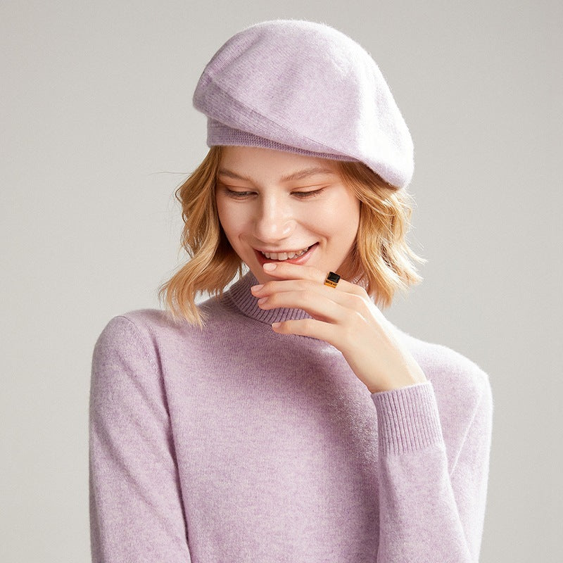 Women's Fashion Warm Thick Solid Color Cashmere Hat