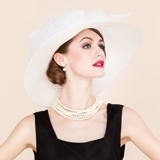 Fashion Simple Ladies Organza Top Hat