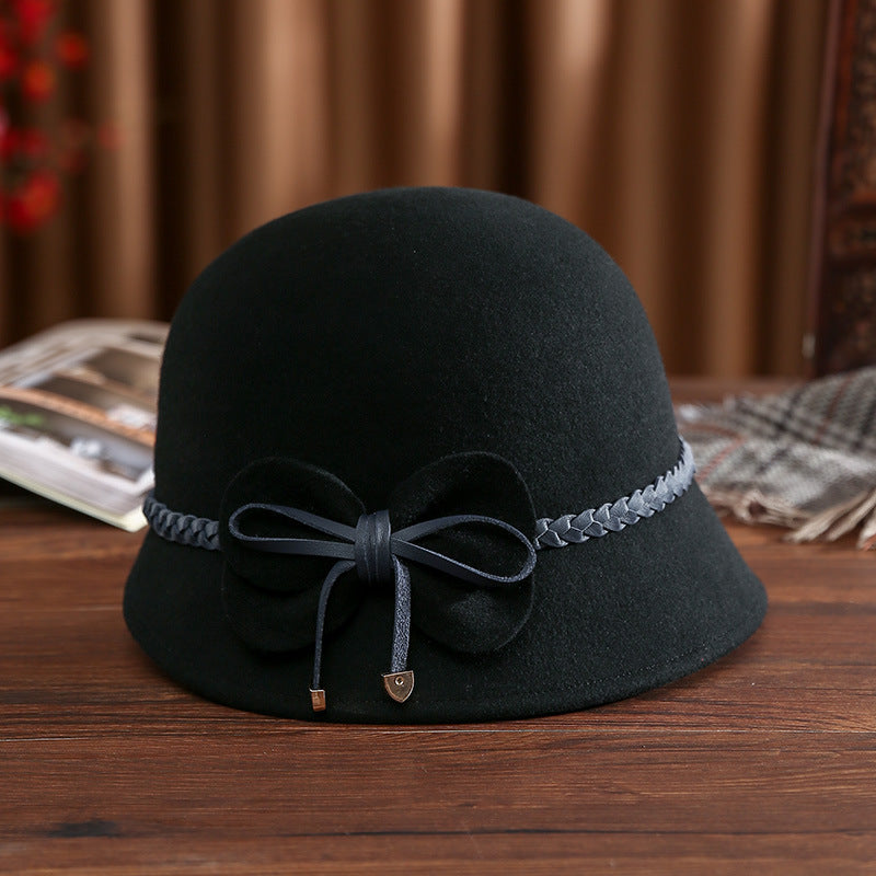 Women's Autumn And Winter Wild Wool Woolen Hat