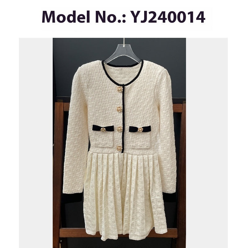 Elegant Ivory White Classic Style Slimming A- Line Dress