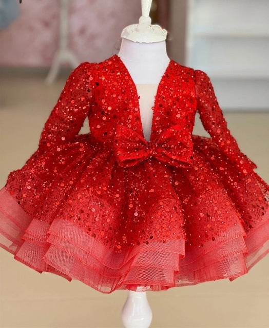 Sequin Girls' Poncho Skirt Full Dress