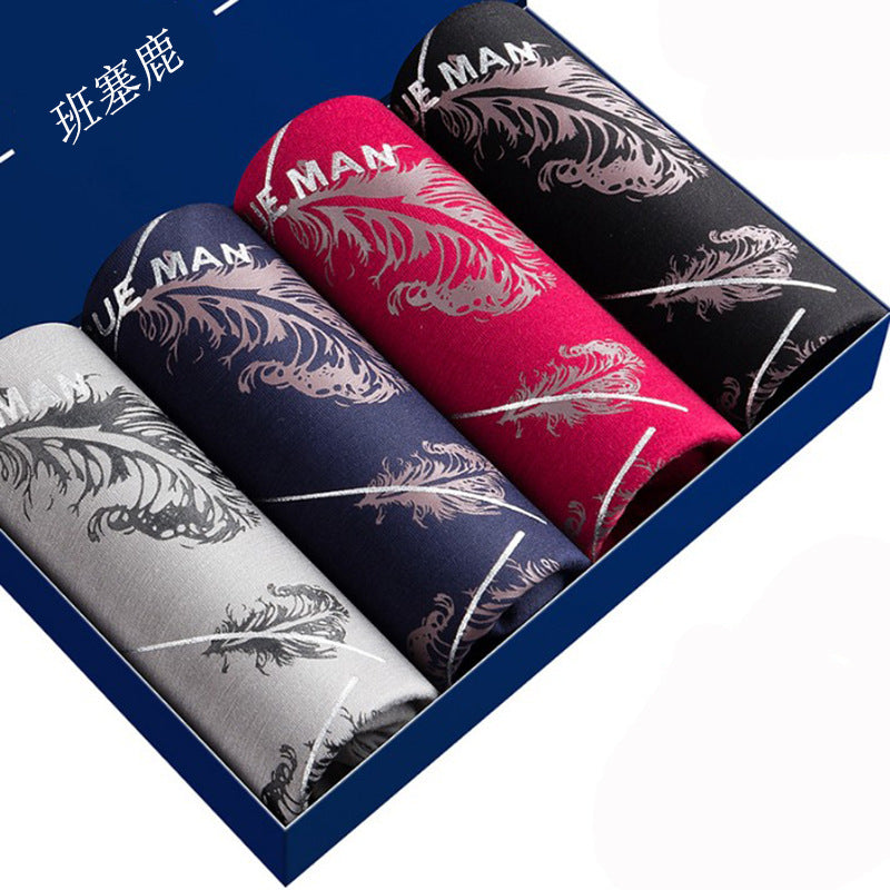 Men's Modal Underwear Cotton Boxer Shorts Youth Personality Breathable