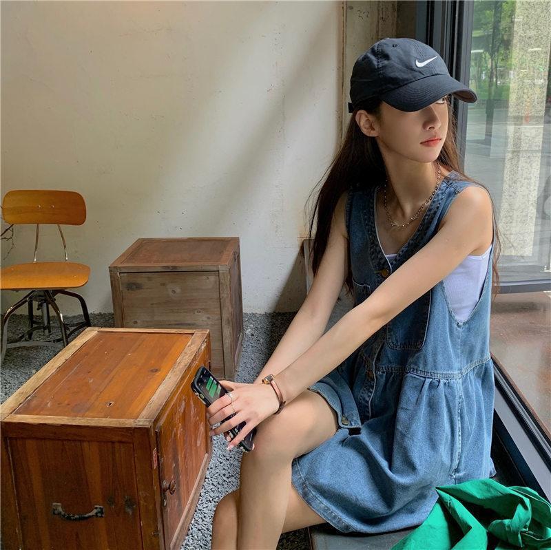 Women's Fashion Denim Brace Dress