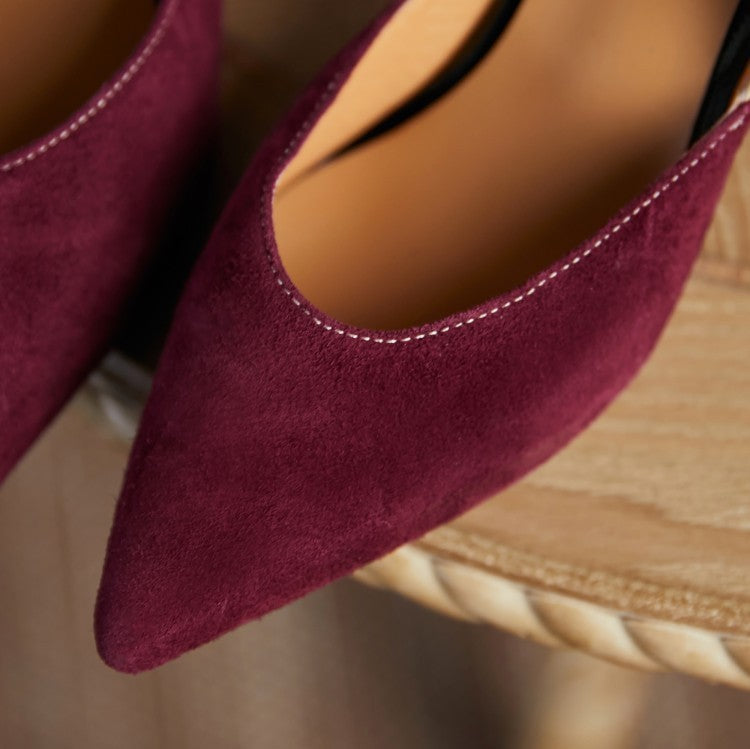 Commuter High Heels Women's Pointed-toe Colorblock Shallow Mouth