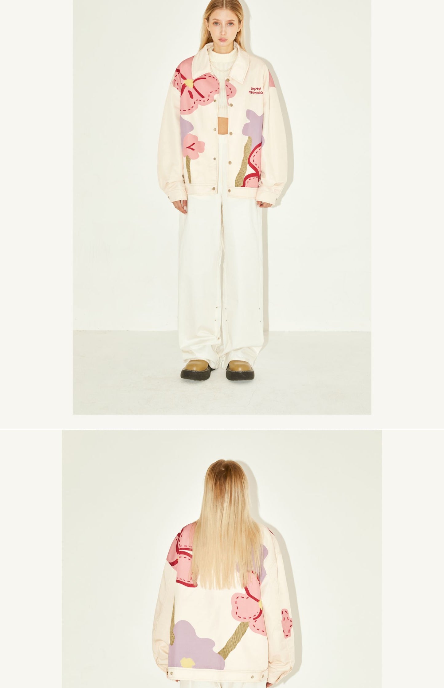 Original Spring Flowers Trend Loose Printed Jacket Coat