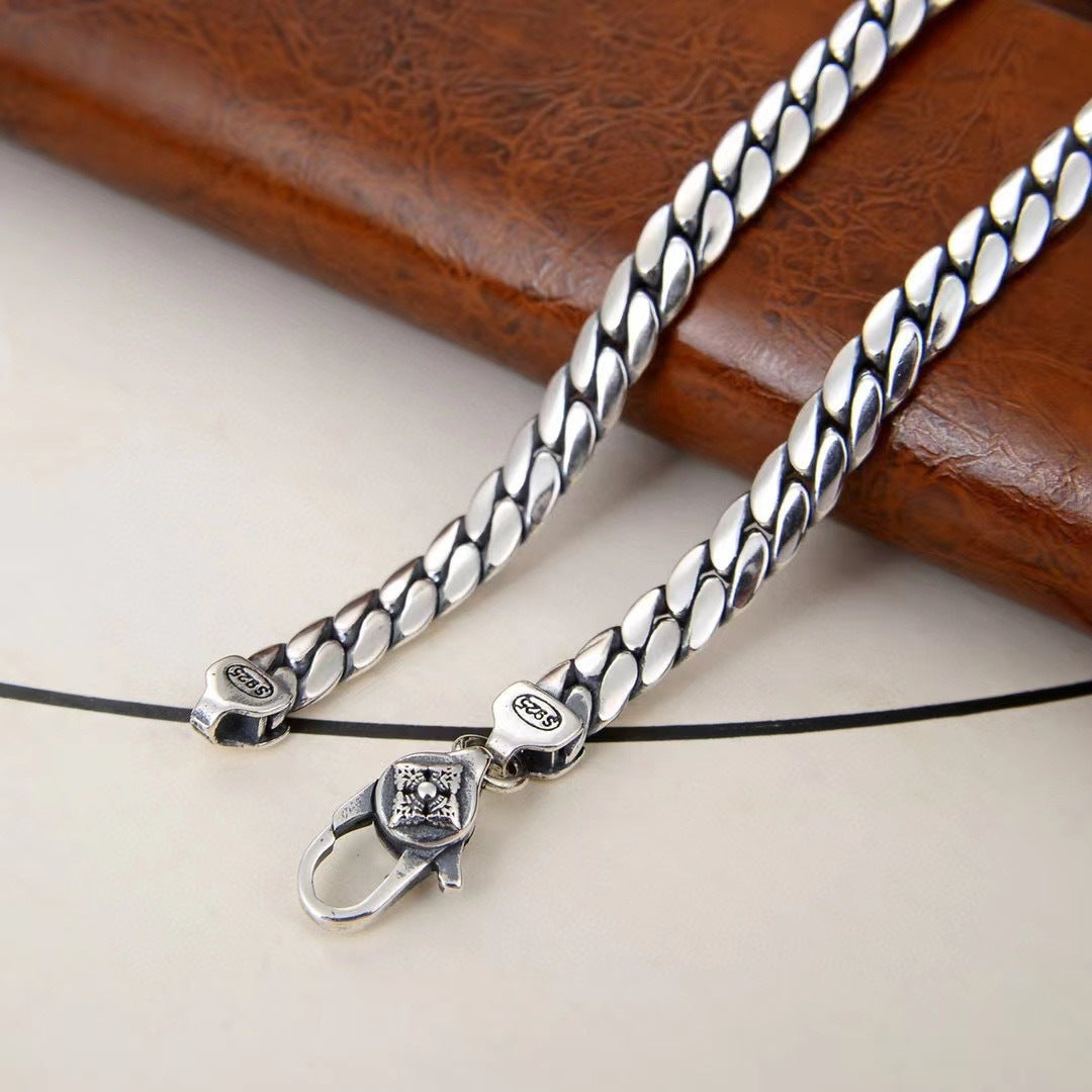 Men's Side Snake Bone Necklace Retro Europe And America