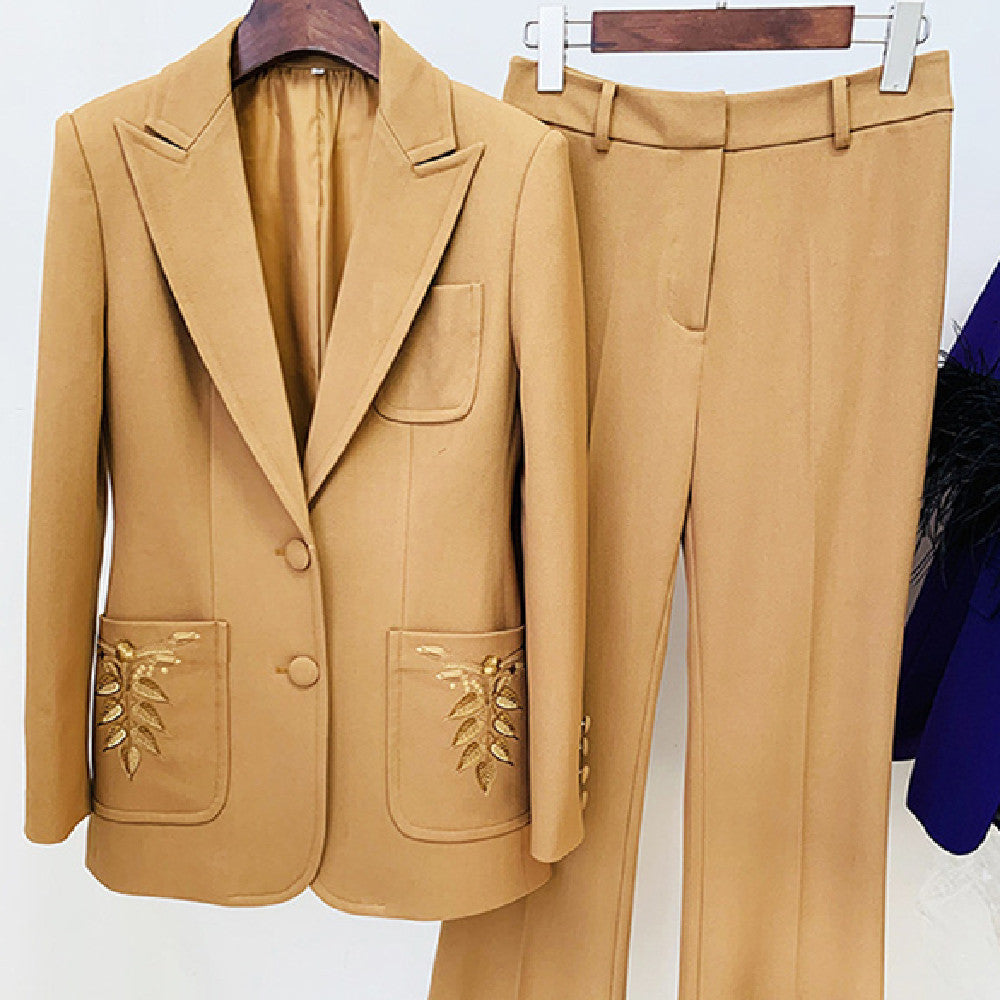 Ladies New Graceful Embroidery Suit Two-piece Suit