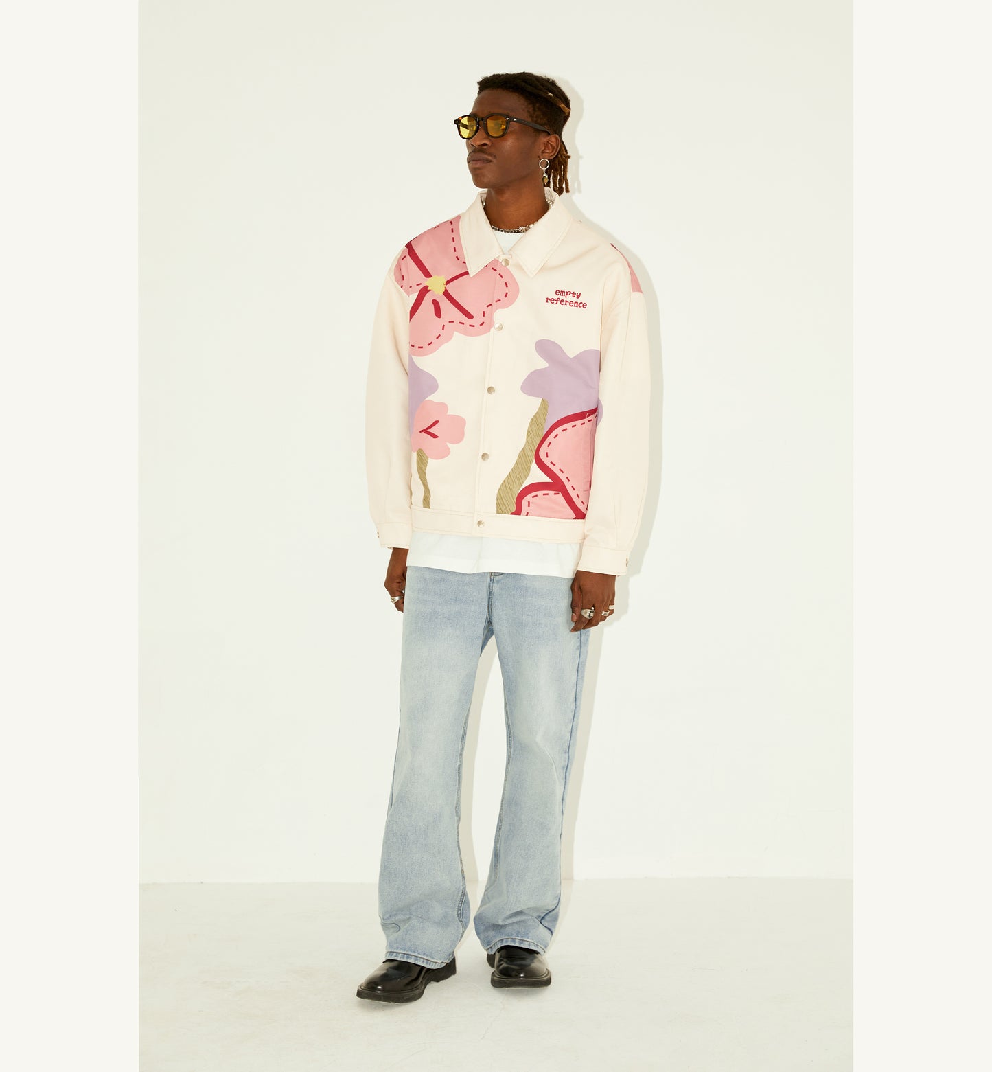 Original Spring Flowers Trend Loose Printed Jacket Coat
