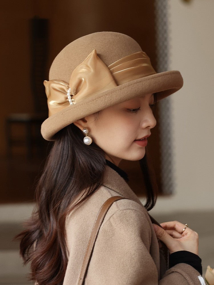 Autumn Winter Retro All-matching Woolen Bucket Hat