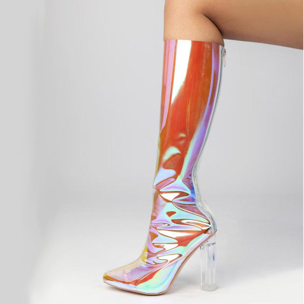 Round Toe Chunky Heel Platform Heel Plus Size Over The Knee Boots Women's Boots