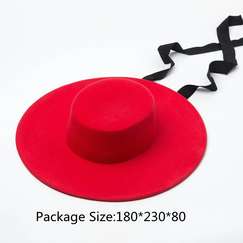 European American And British Elegant And Fashionable Woolen Hepburn Hat