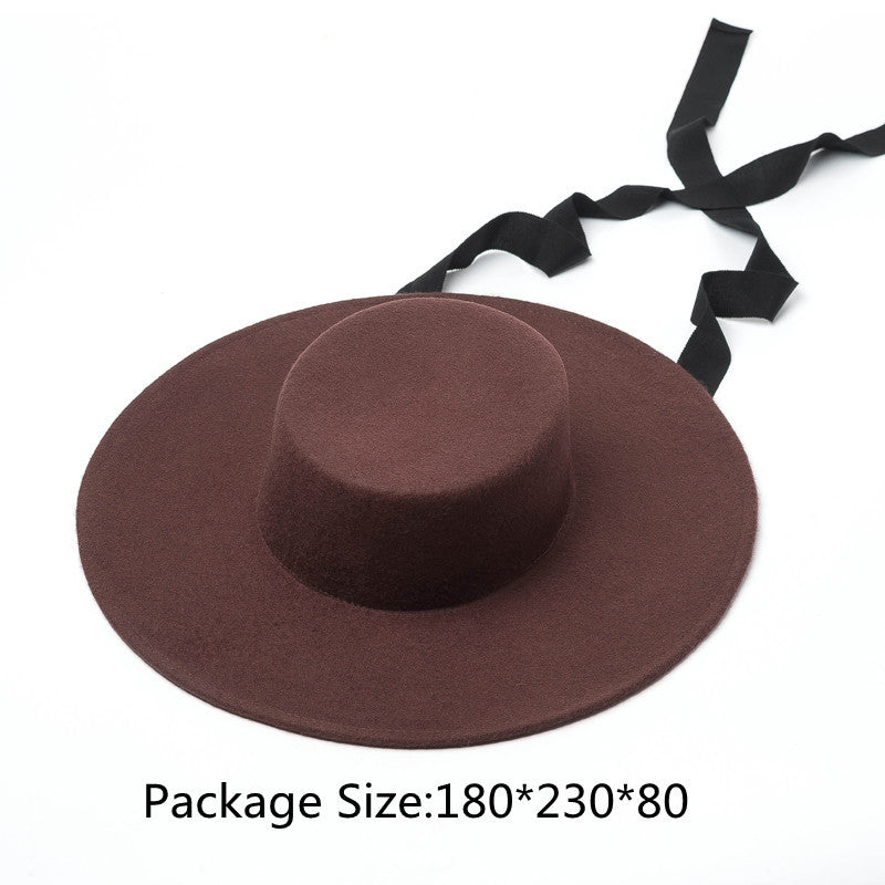European American And British Elegant And Fashionable Woolen Hepburn Hat