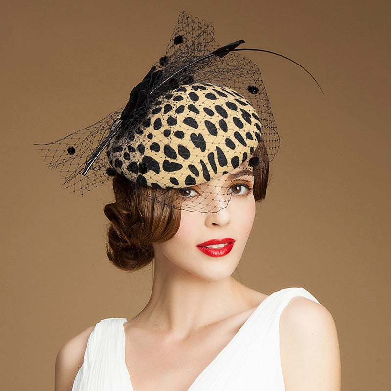Fashion all-match leopard print woolen hat