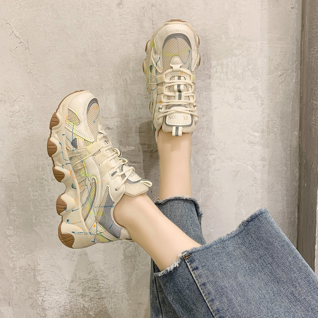 Luminous super fire daddy shoes women trend sneakers