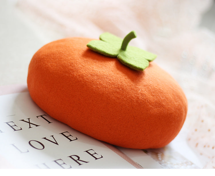 Women's Creative Handmade Woolen Cute Fruit Painter Hat