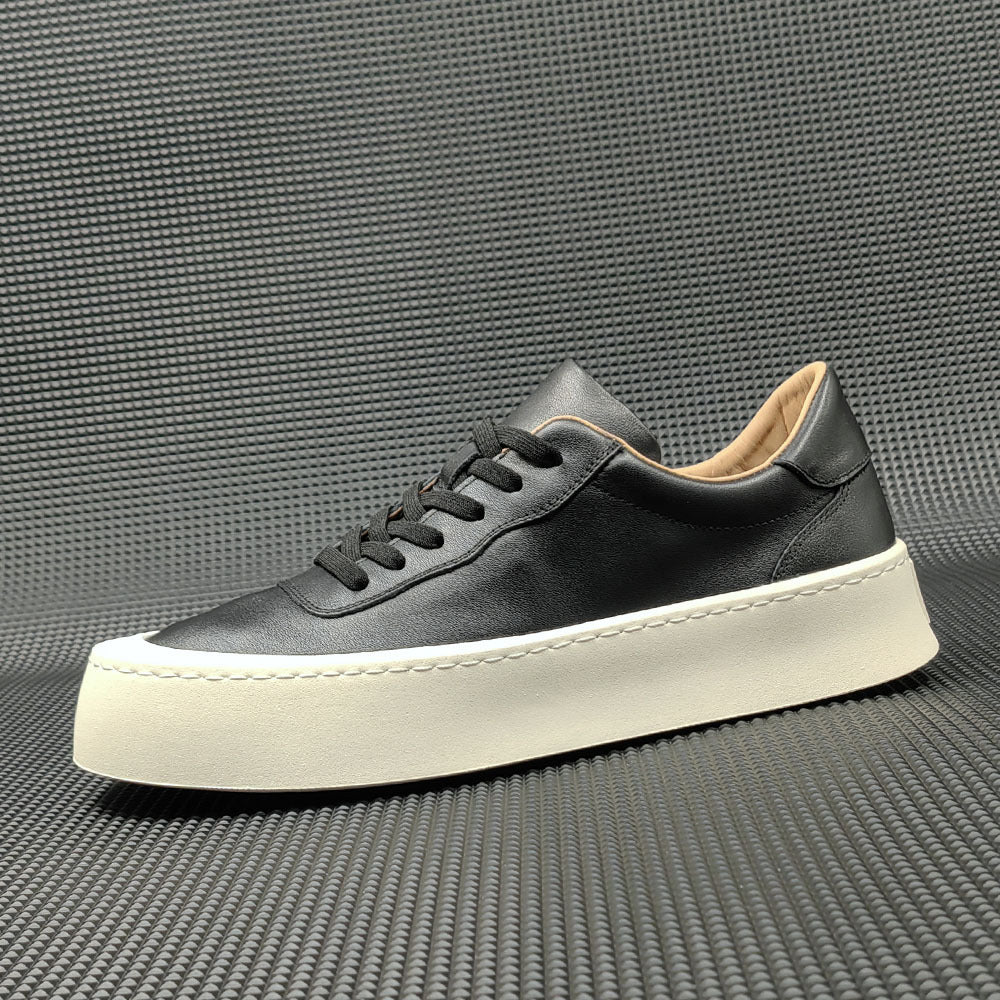 Boys First Layer Cowhide Board Shoes Thick Bottom