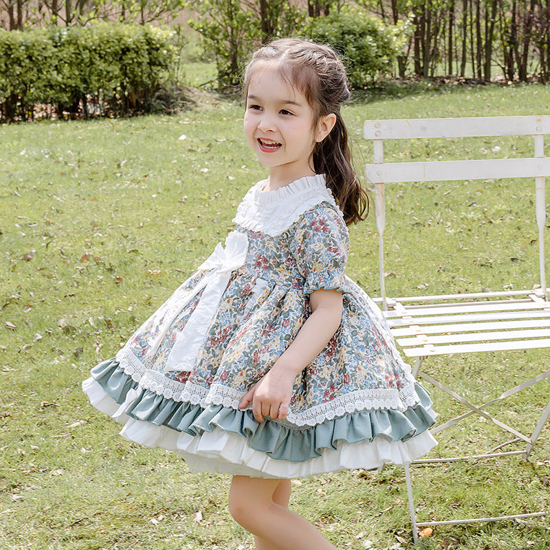 Girl Baby Floral Short Sleeve Dress Cute
