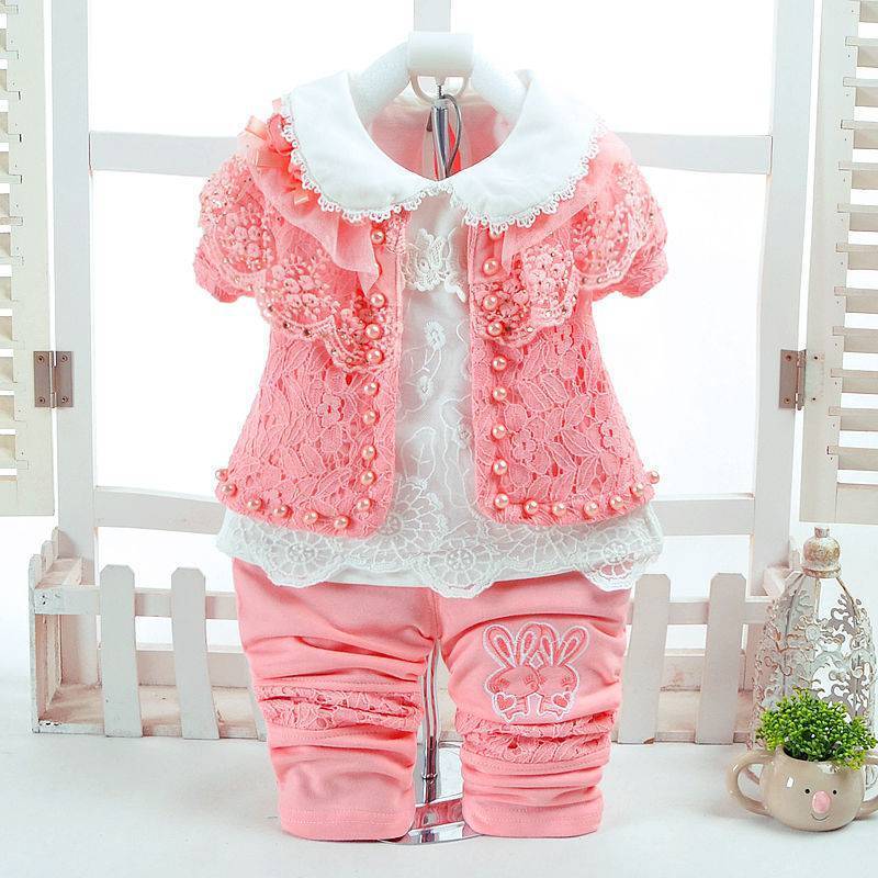 Baby Girl Children's Clothes New Princess Three-piece Long Sleeves