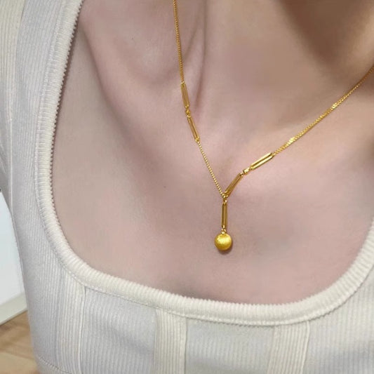 Lucky Beads Necklace Women With Ball And Bing Collarbone