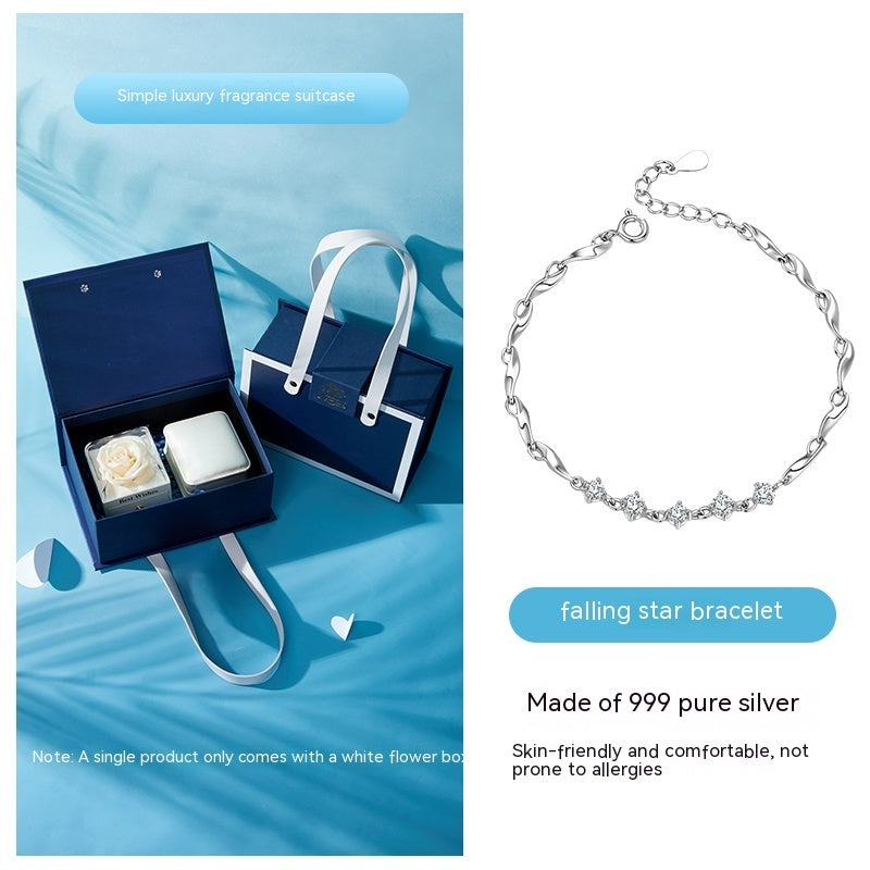 999 Sterling Silver Bracelet For Women's Light Luxury Niche
