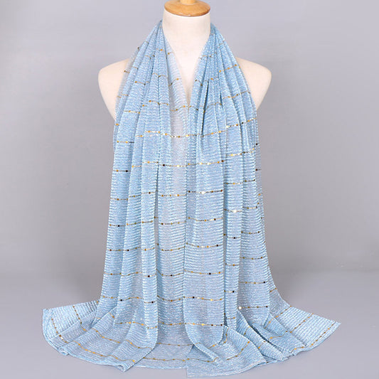 New Women's Lamp Wick Silk Sequined Scarf