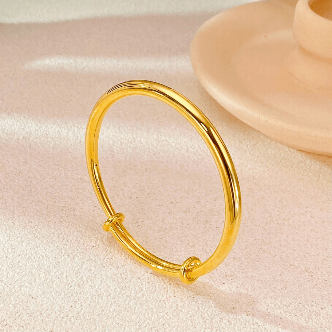 Women's 18K Gold Push-pull Bracelet Adjustable