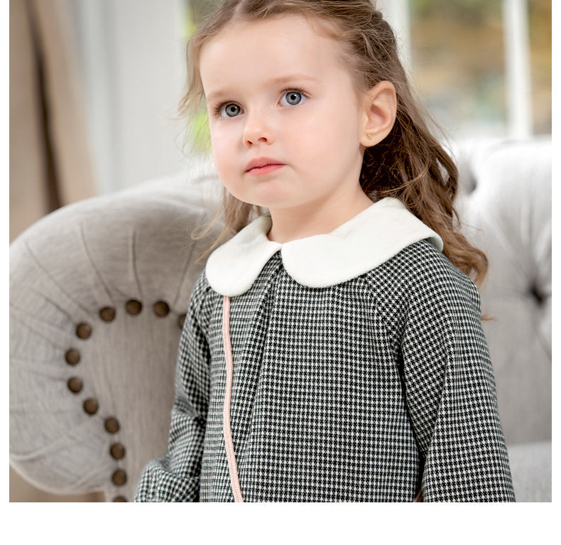 Winter Girl's Plaid Dress Children's Clothing