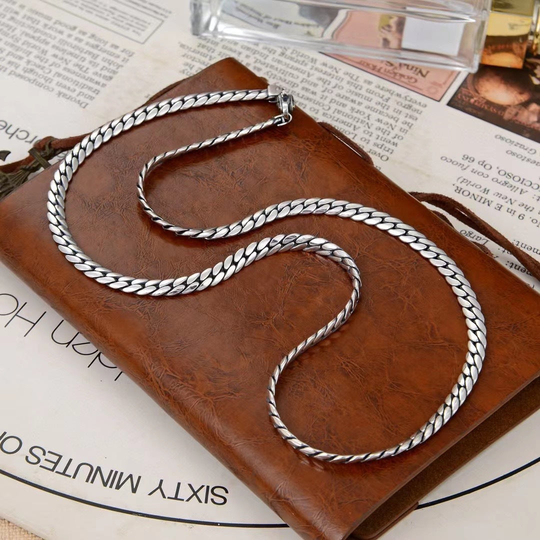 Men's Side Snake Bone Necklace Retro Europe And America