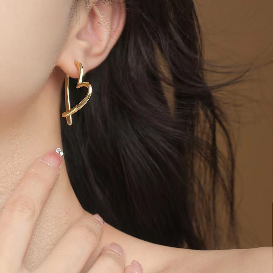 Simple Cold Style Love Heart Earrings