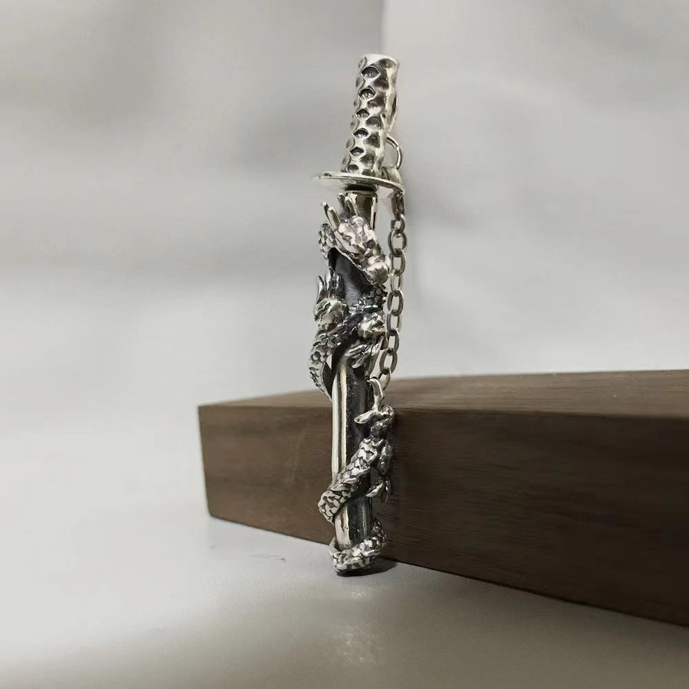 Pendant Sterling Silver Punk Hip Hop Cool Retro Creative Sword Ornaments