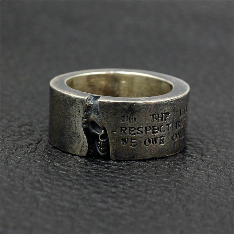 925 Sterling Silver Handmade Personalized Minority Retro Trendy Style Unique Texture Carved Couple Rings