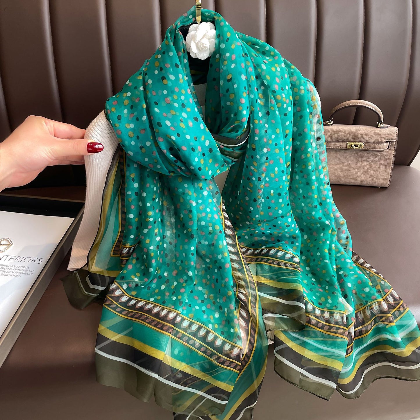 Thin Yourou Yarn Begonia Scarf Shawl